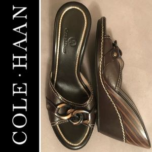 Cole Haan Leather Wedge Sandals